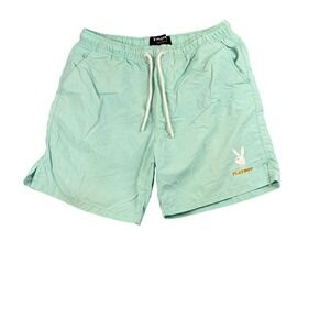 Playboy PacSun Men's Mint Green Swim Trunks Size Medium Elastic Waist Drawstring